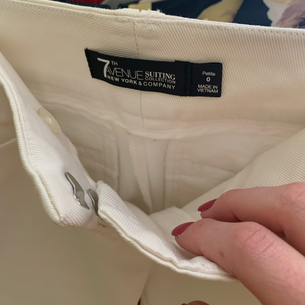7th Ave NY & Co white dress pants 0 petite